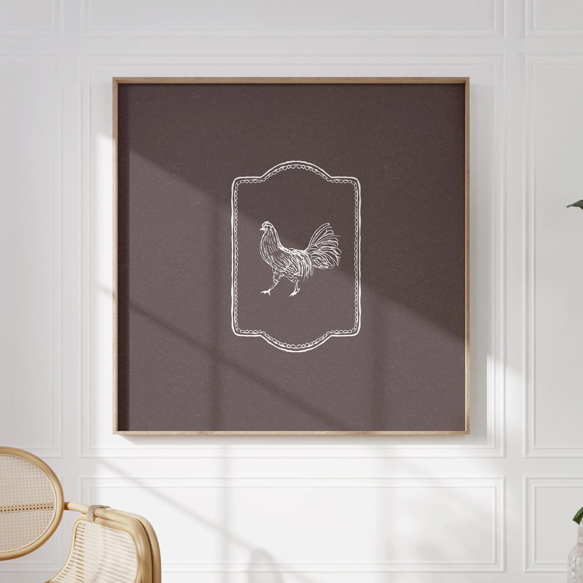 Minimal Sweet Chicken Square Print Instant Wall Art Trendy Decor Illustration Living Room Art Nursery Decor - Image 2