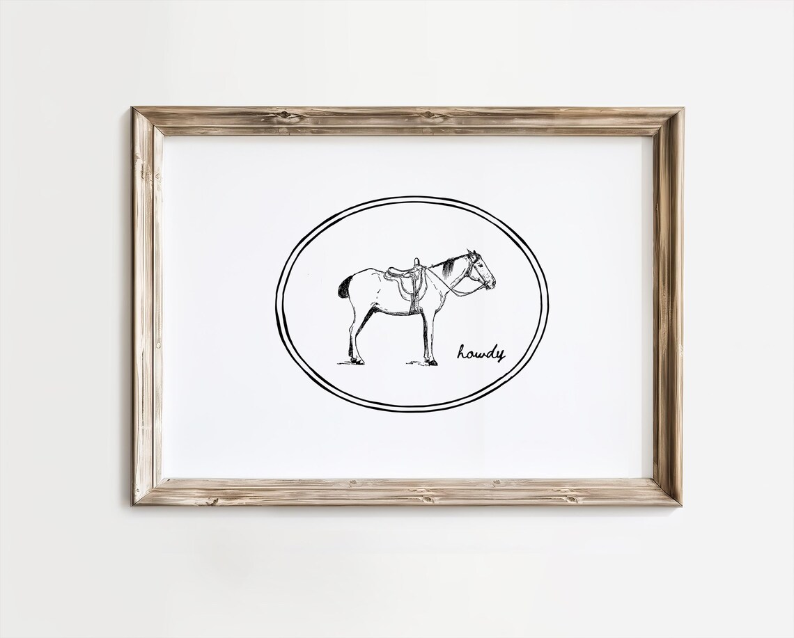 Howdy Horse Minimalist Nursery Art Print - Image 2
