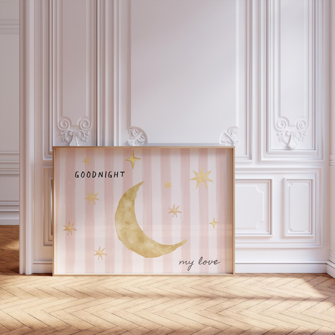 Goodnight My Love Vintage Nursery Art Print - Image 2