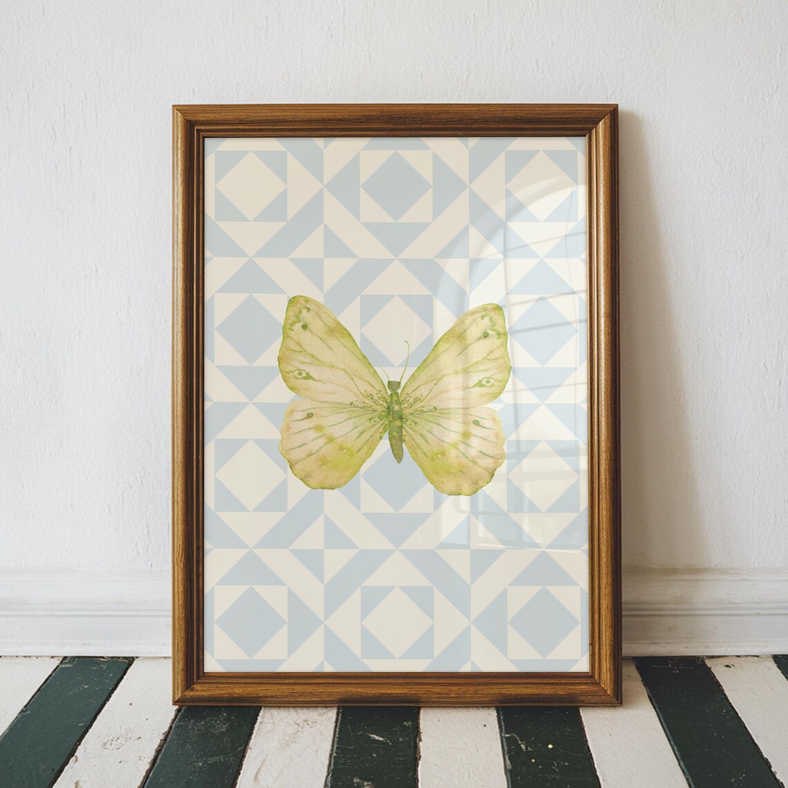 Quilted Butterfly Illustration, Nursery Decor - Image 3