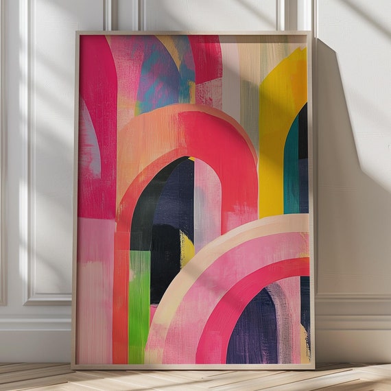 Colorful Arches Print Large Abstract Art Modern Bold Decor Vibrant Home Statement Piece Colorful Decor Dopamine Decor Vibrant Art