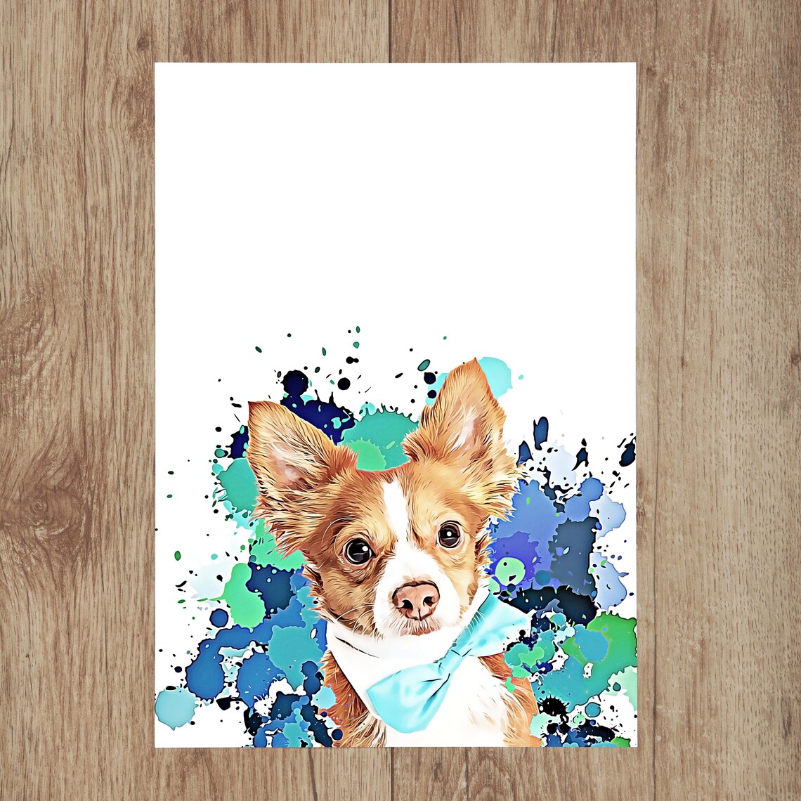 Custom Pet Portrait Splash, Dog and Cat Art Print - Image 2