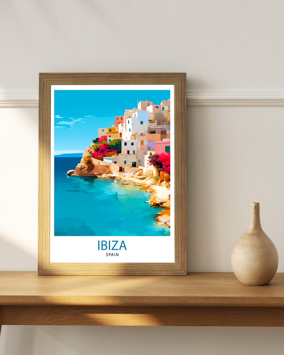 Ibiza Travel Print Ibiza Wall Art Ibiza Home Decor Ibiza Illustration Travel Poster Gift For Ibiza Lovers Spain Travel Print - Image 3