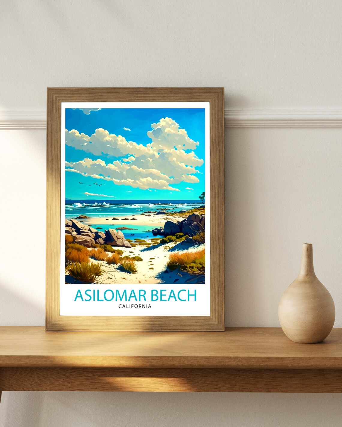 Asilomar Beach California Travel Poster, Asilomar - Image 3