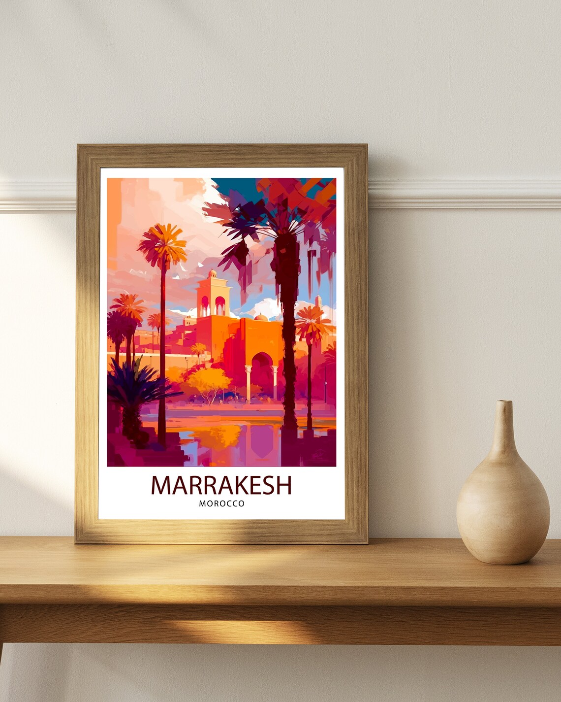 Marrakesh Morocco Travel Poster, World Cultural Art - Image 2