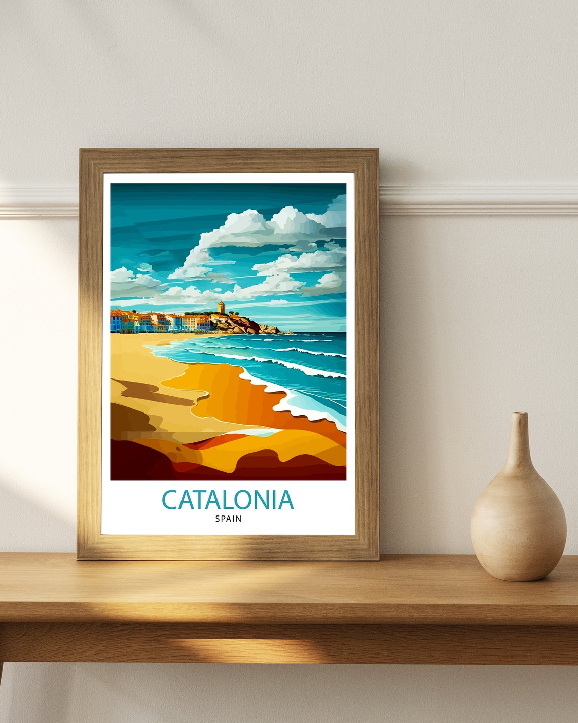 Catalonia Spain Travel Print Catalonia Wall Decor Catalonia Home Living Decor Catalonia Spain Illustration Travel Poster Gift For Catalonia - Image 2
