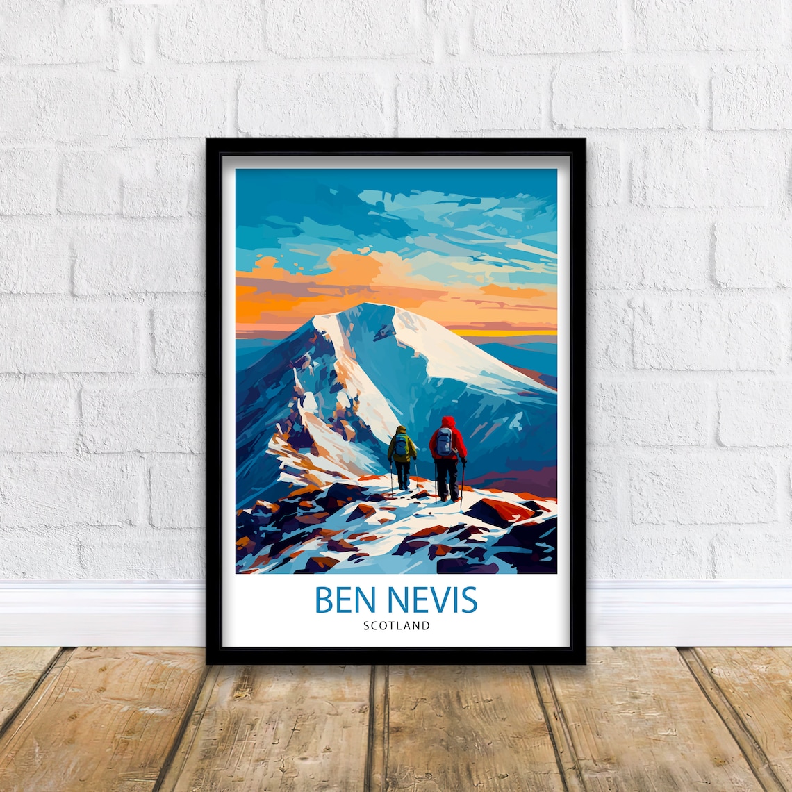 Ben Nevis Print, Scottish Highlands Travel Poster