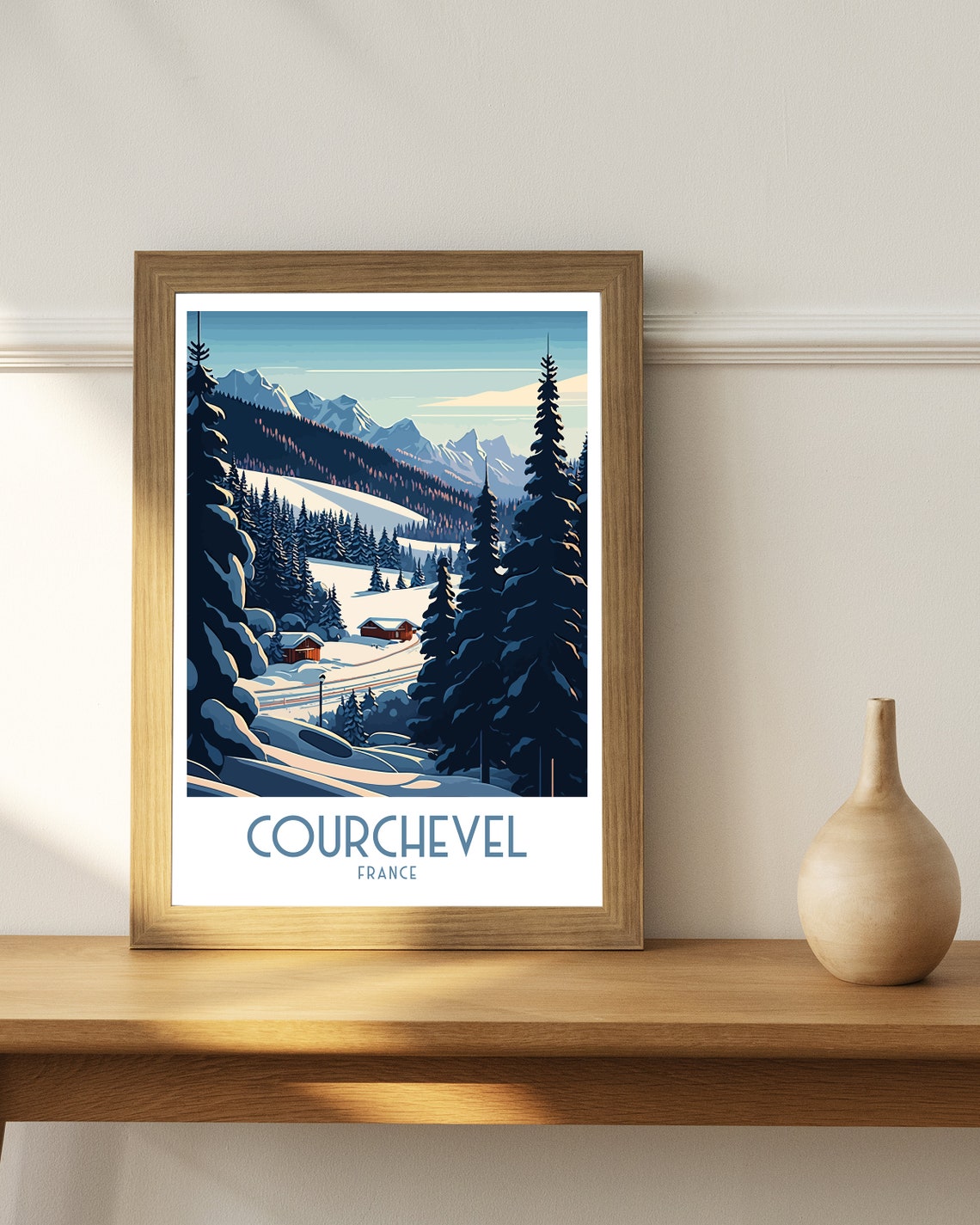 Courchevel Travel Print Courchevel Poster France Courchevel Print Courchevel France Skiing Ski Poster French Alps Travel Poster - Image 2