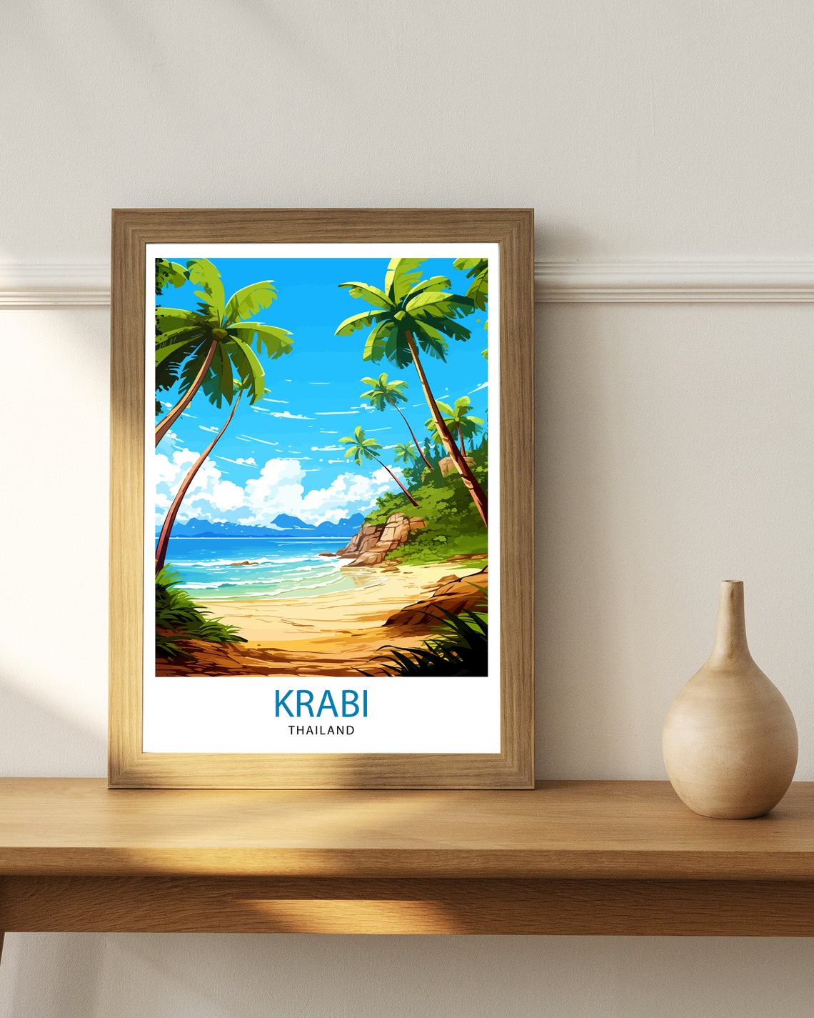 Krabi Thailand Travel Print Krabi Wall Decor Krabi Poster Thailand Travel Prints Krabi Art Print Krabi Illustration Krabi Wall Art Thailand - Image 3