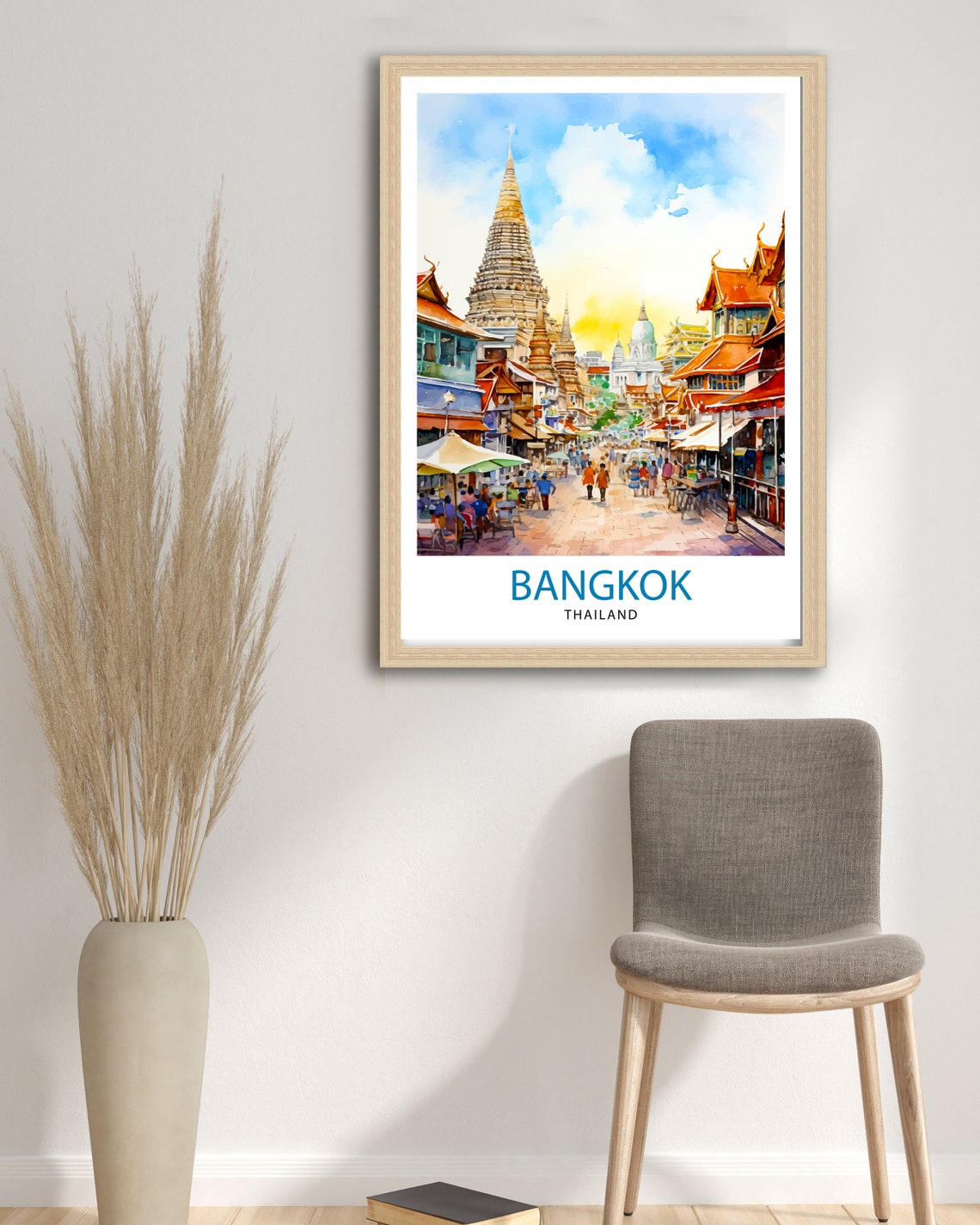 Bangkok Thailand Travel Print Bangkok Wall Decor Thailand Illustration Bangkok Travel Poster Gift For Thailand Travel Thailand Home Decor - Image 3