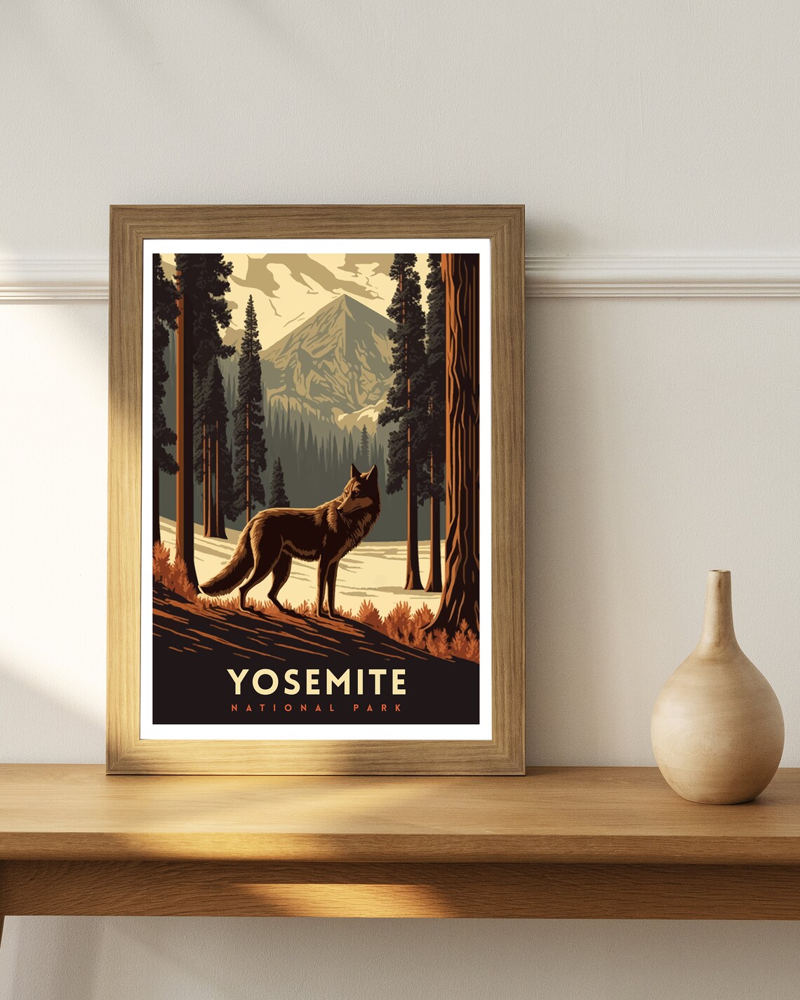 Yosemite National Park California Wolf Pines Wildlife Poster - Image 2
