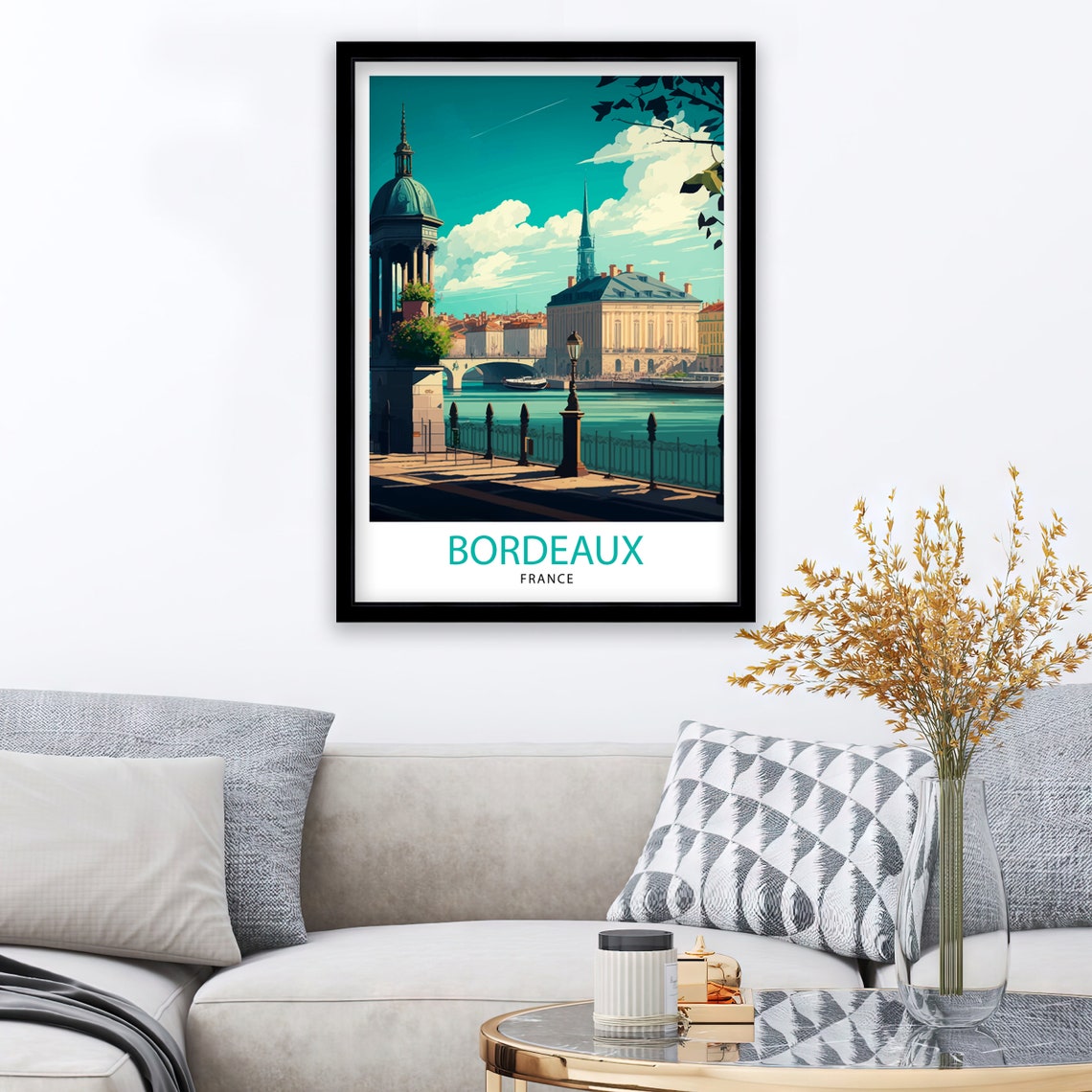 Bordeaux France Travel Print Bordeaux Wall Decor Bordeaux Poster France Travel Prints Bordeaux Art Print Bordeaux Illustration Bordeaux Wall - Image 2