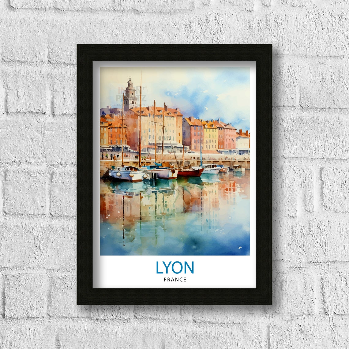 Lyon France Travel Print Lyon Wall Decor Lyon Poster France Travel Prints Lyon Art Print Lyon Illustration Lyon Wall Art France Print - Image 3