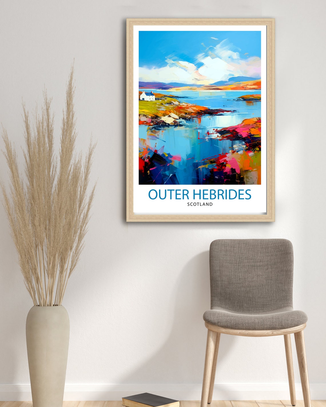 Outer Hebrides Scotland Abstract Coastal Landscape Art Poster - Image 3