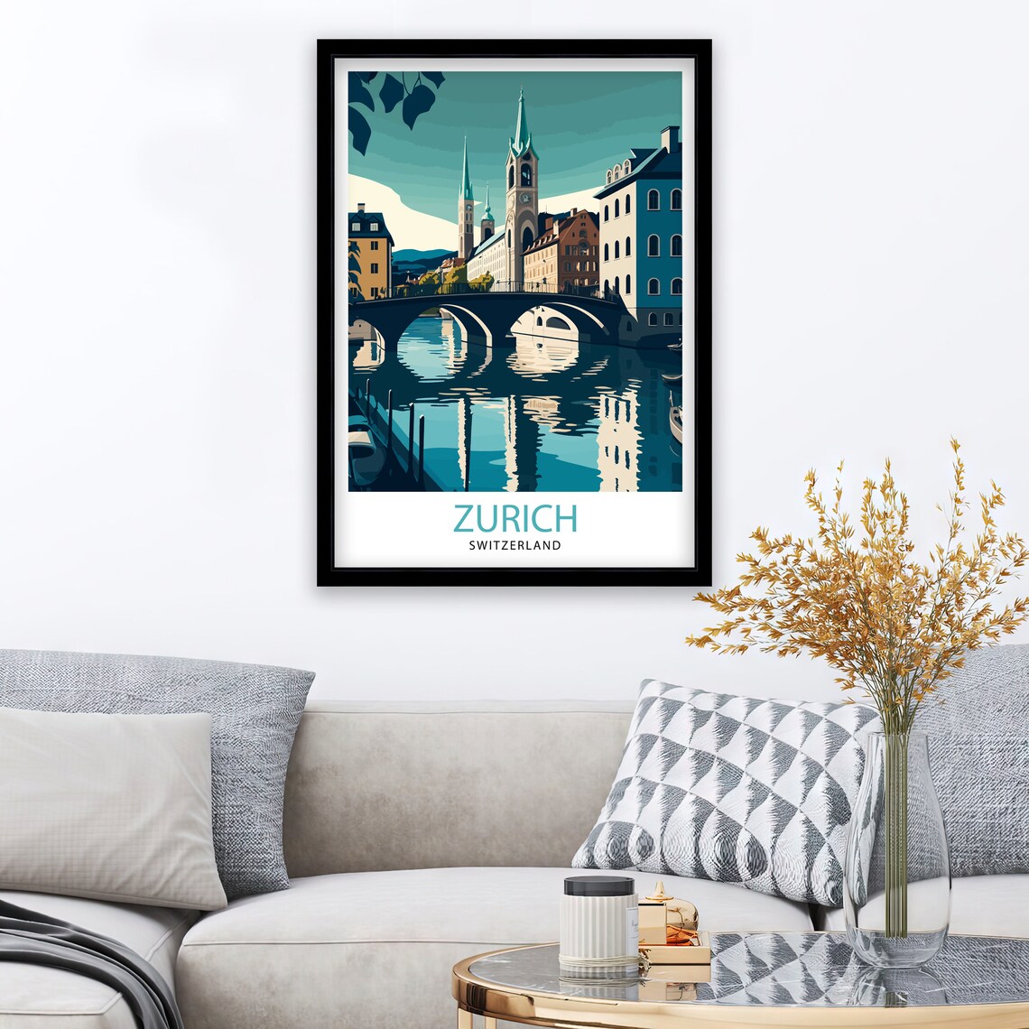 Zurich Switzerland Travel Poster, Home Decor - Image 3