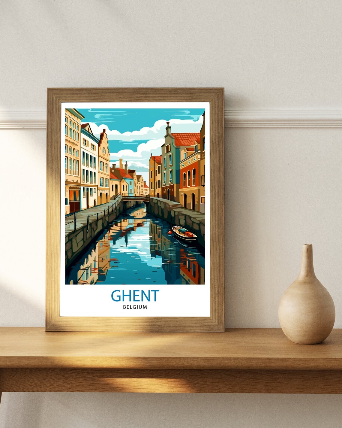 Ghent Belgium Travel Print Ghent Wall Decor Ghent Poster Belgium Travel Prints Ghent Art Print Ghent Illustration Ghent Wall Art Belgium - Image 3