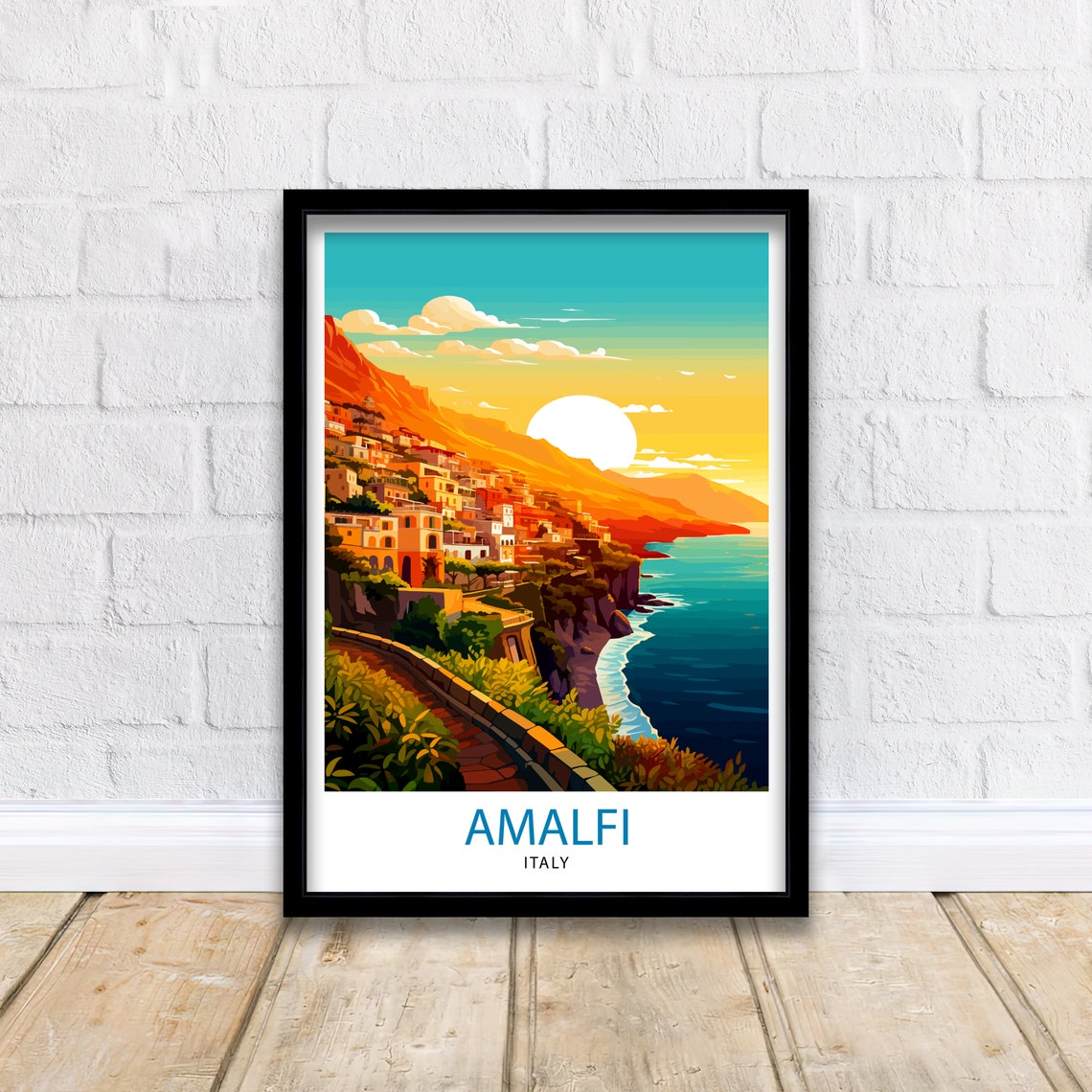 Amalfi Italy Travel Print Amalfi Wall Decor Amalfi Poster Amalfi Art Print Amalfi Wall Art Amalfi Home Living Decor Gift For Amalfi - Image 2