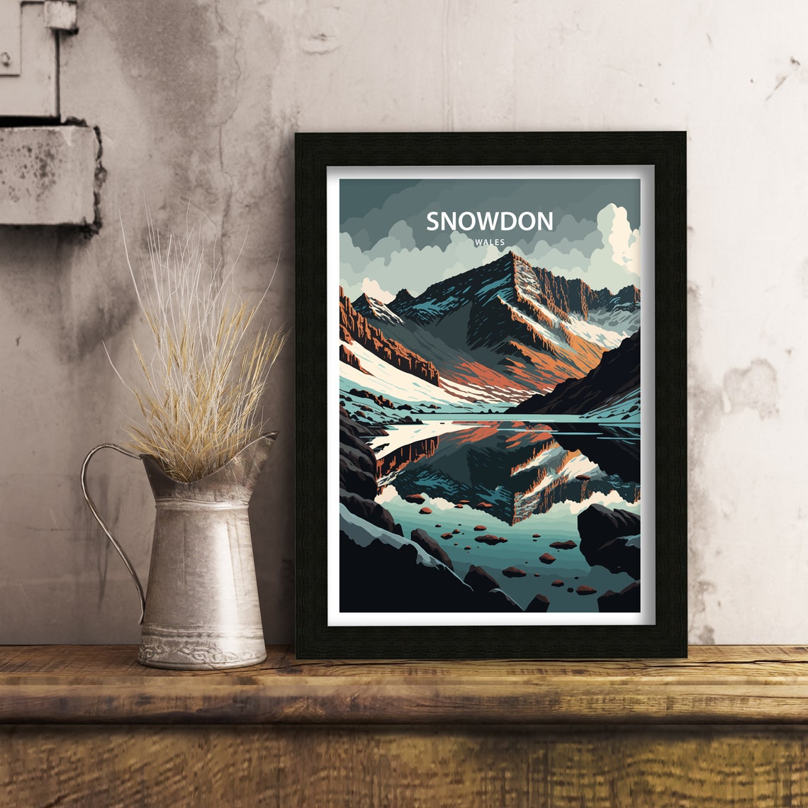 Snowdonia Travel Print Snowdonia Print Travel Poster Wales Snowdonia Poster Travel Print Wales Print Snowdon Print - Image 3
