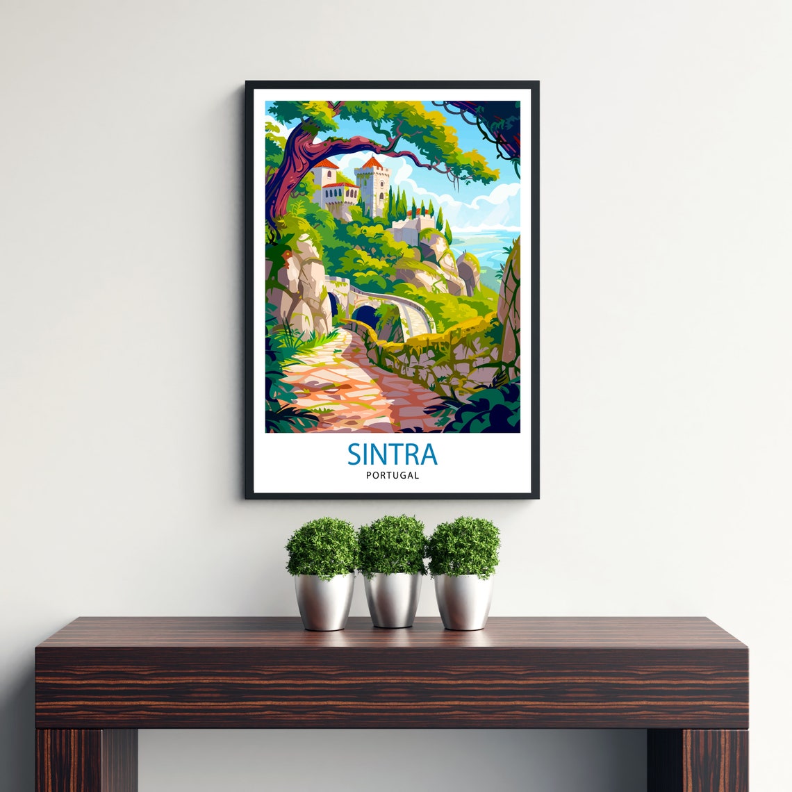 Sintra Portugal Royal Hilltop Castle Winding Forest Path Poster - Image 3