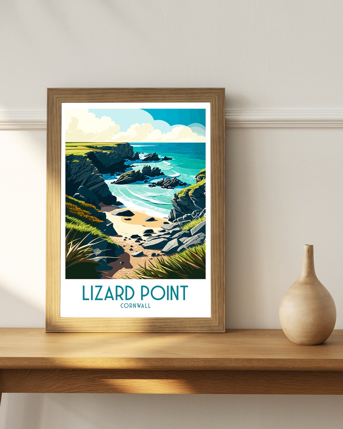Lizard Point Travel Poster, Cornwall Coastal Scene - Image 3