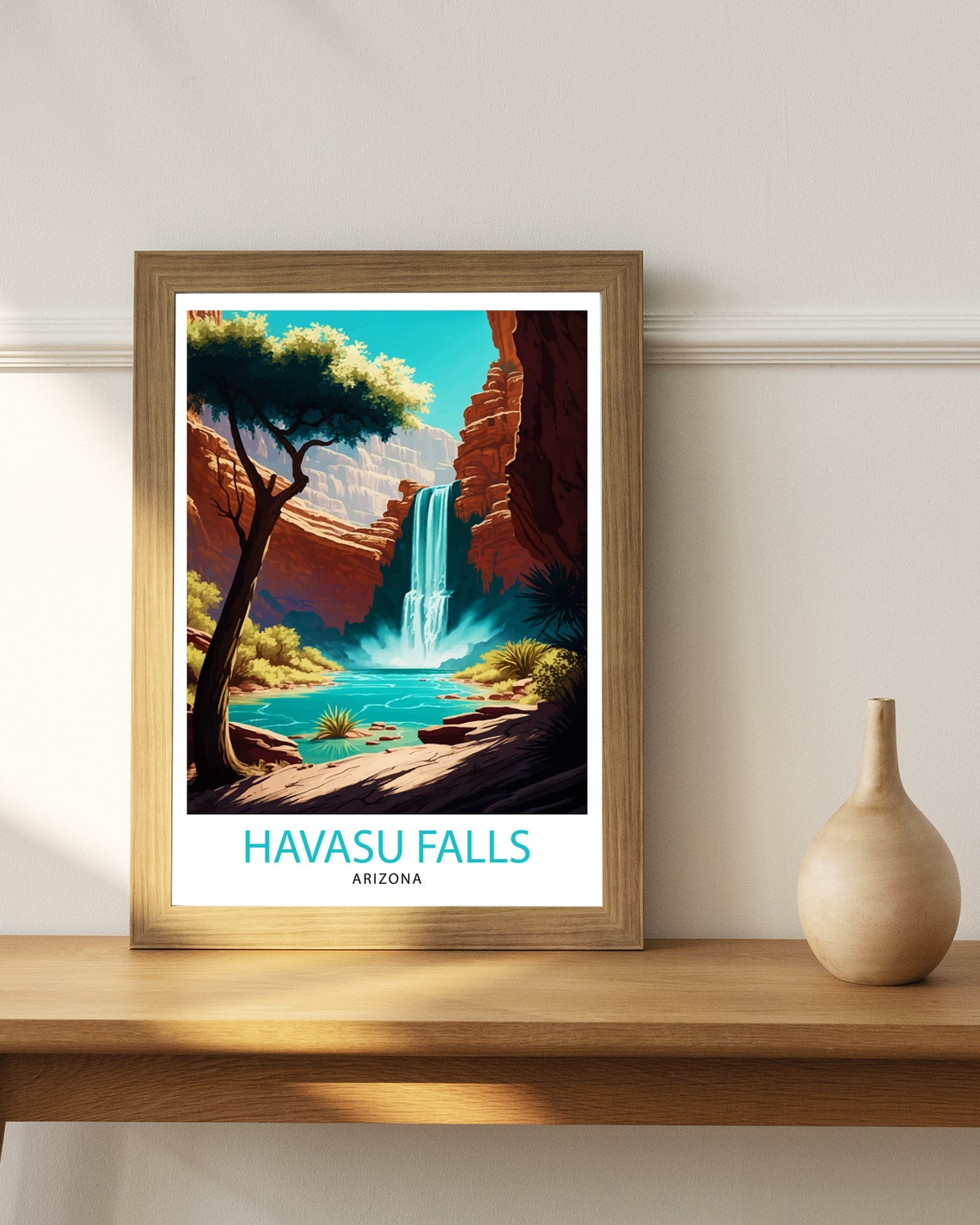 Havasu Falls Arizona Red Rock Canyon Desert Waterfall Poster - Image 3