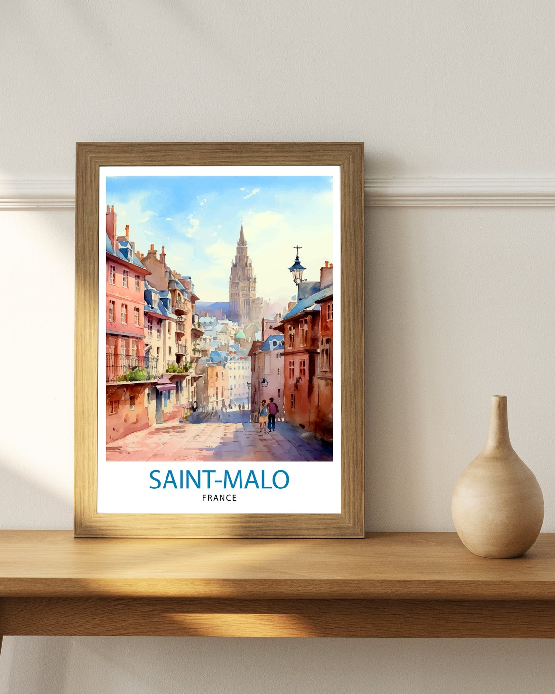St Malo France Travel Print St Malo Wall Art St Malo Home Decor St Malo Illustration Travel Poster Gift For St Malo France Home - Image 2