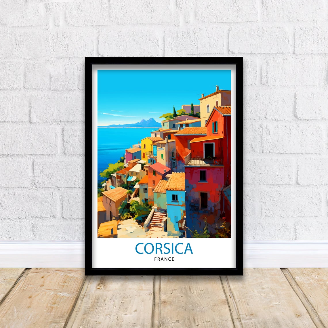 Corsica France Travel Print Corsica Wall Decor Corsica Poster France Travel Prints Corsica Art Print Corsica Illustration Corsica Wall Art - Image 2