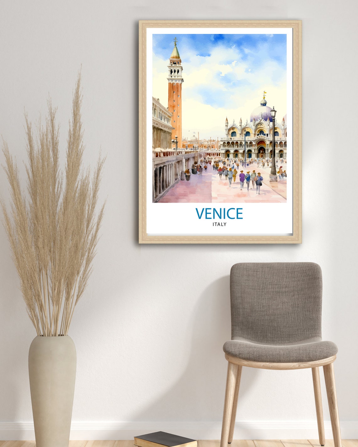 Venice Travel Print Venice Wall Decor Venice Home Living Decor Venice Italy City Print Capital City Venice Canal Poster Venice Illustration - Image 3
