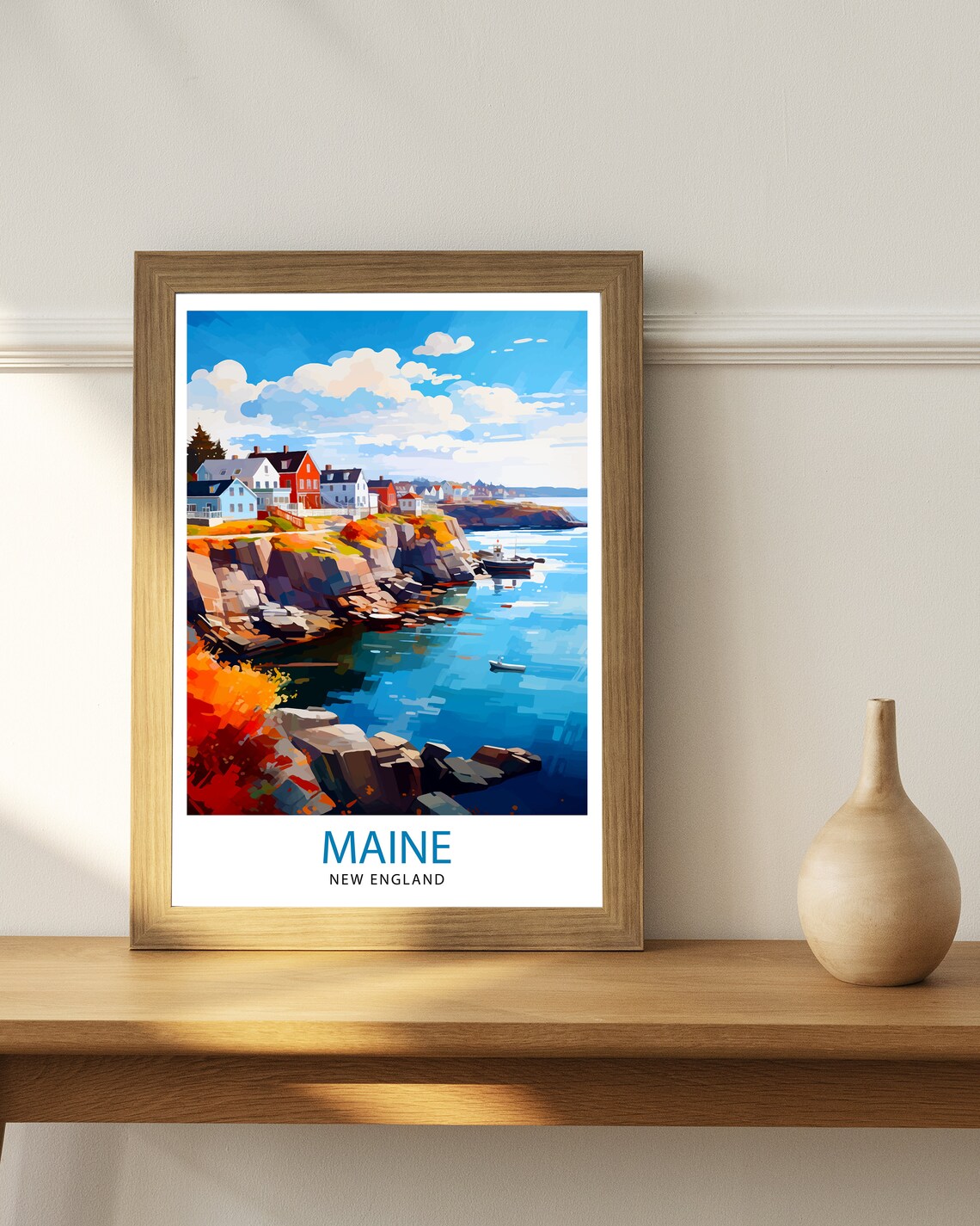 Maine New England Travel Poster, Maine Wall Decor - Image 2