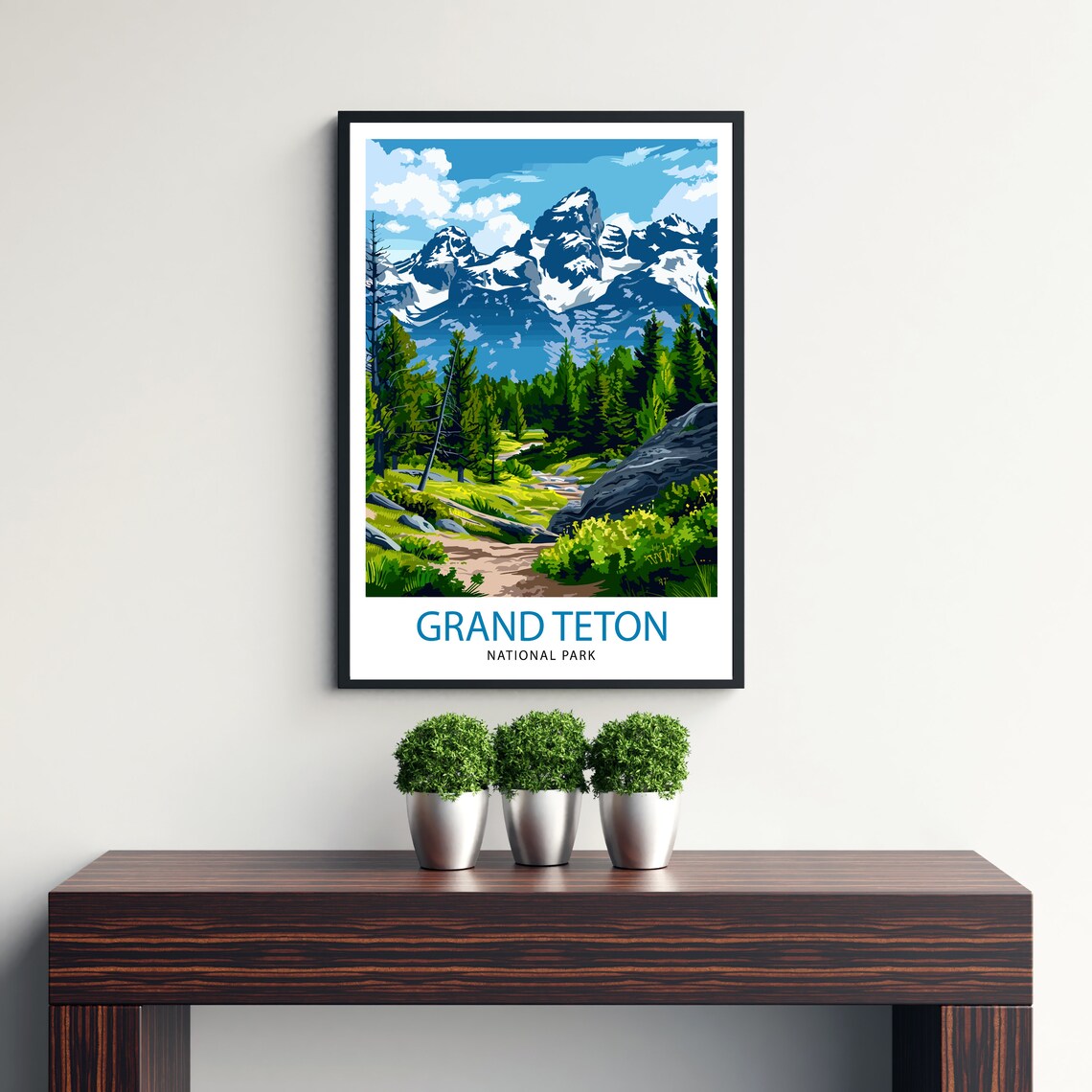 Grand Teton National Park Travel Poster, Wyoming - Image 3