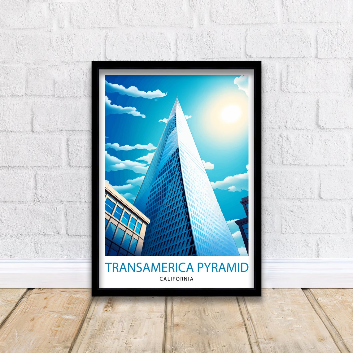 Transamerica Pyramid California Iconic Tower Illustration Poster - Image 2