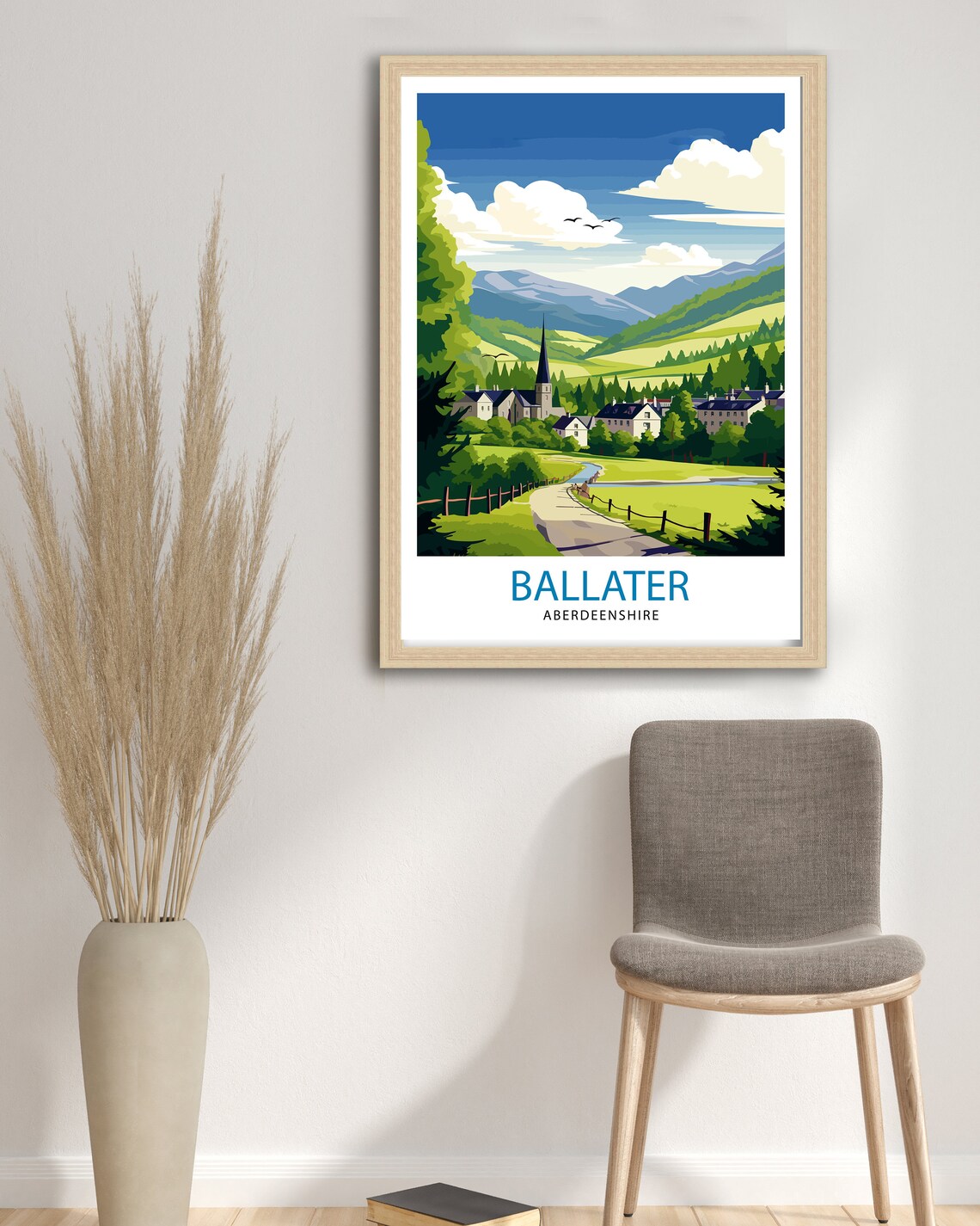 Ballater Aberdeenshire Scotland Village Green Hills Travel Poster - Image 3