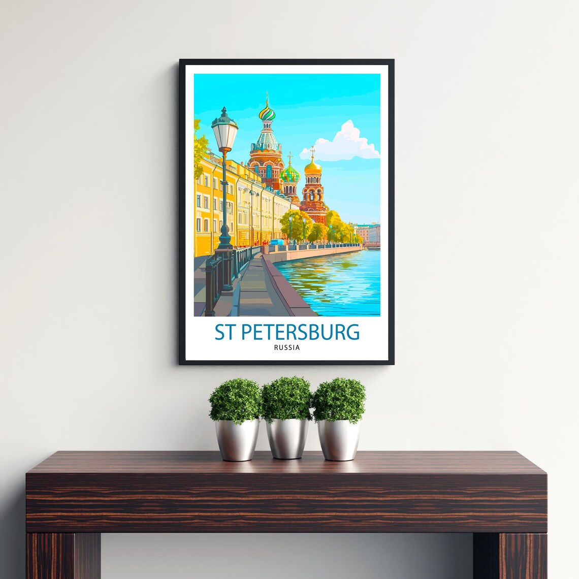 St Petersburg Russia Travel Poster, Skyline Wall Decor - Image 3