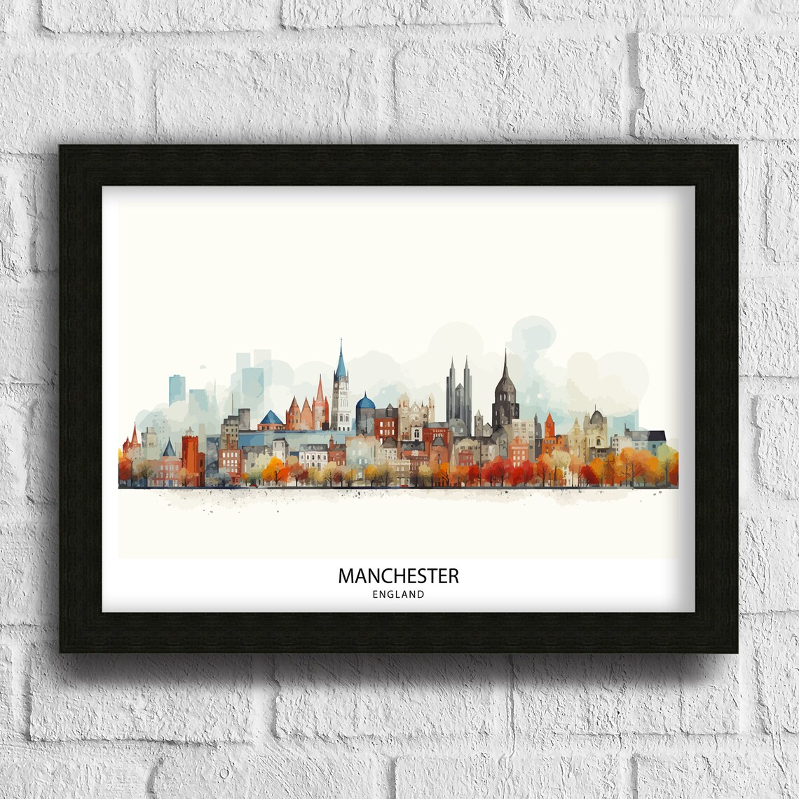Manchester Travel Poster, Cityscape Home Decor - Image 3