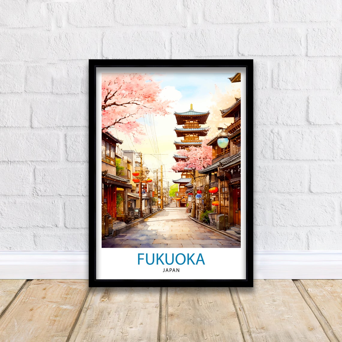 Fukuoka Japan Travel Print Fukuoka Wall Decor Fukuoka Poster Japan Travel Prints Fukuoka Art Print Fukuoka Illustration Fukuoka Wall Art - Image 2