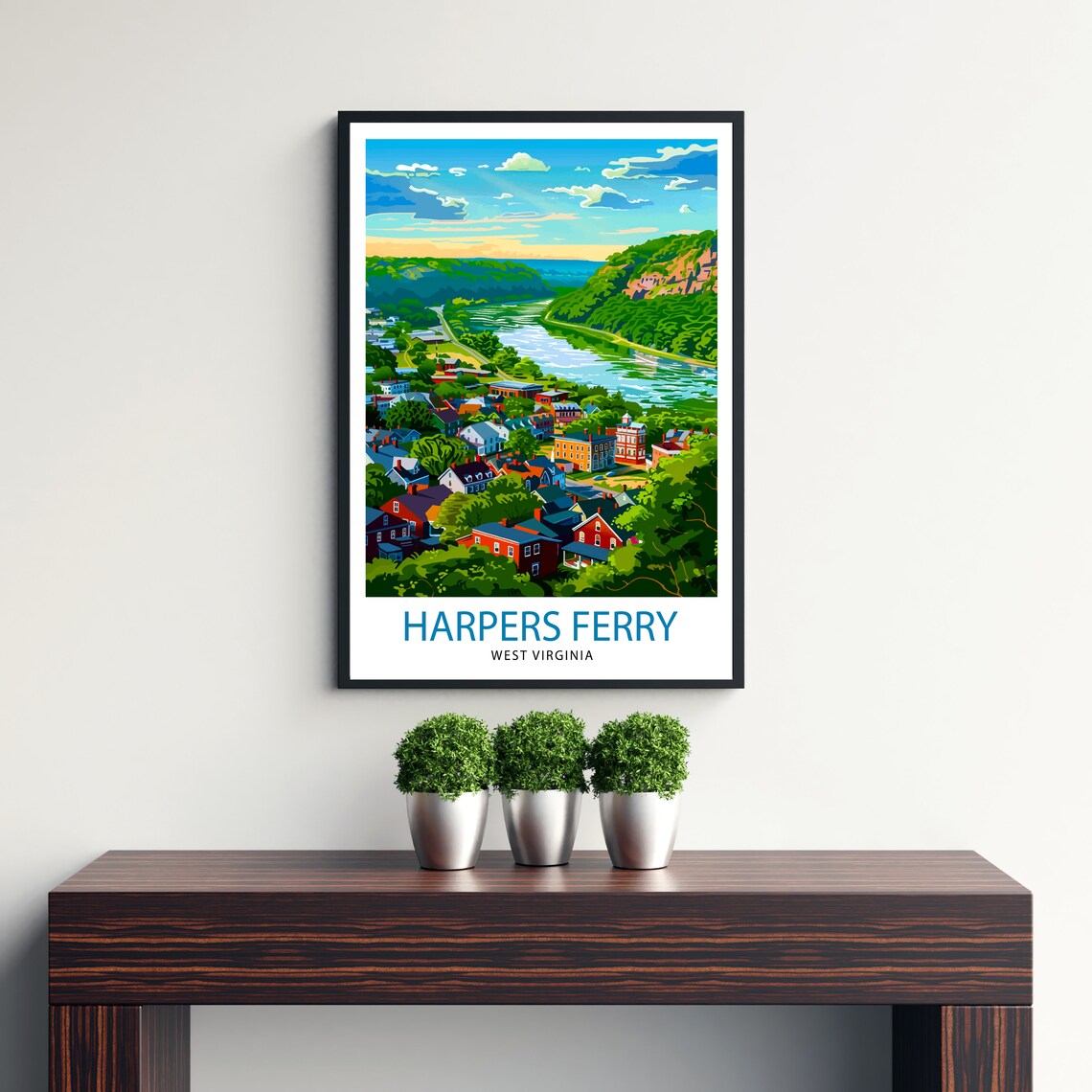 Harpers Ferry West Virginia Historic River Town Scenic Travel Poster - Image 3