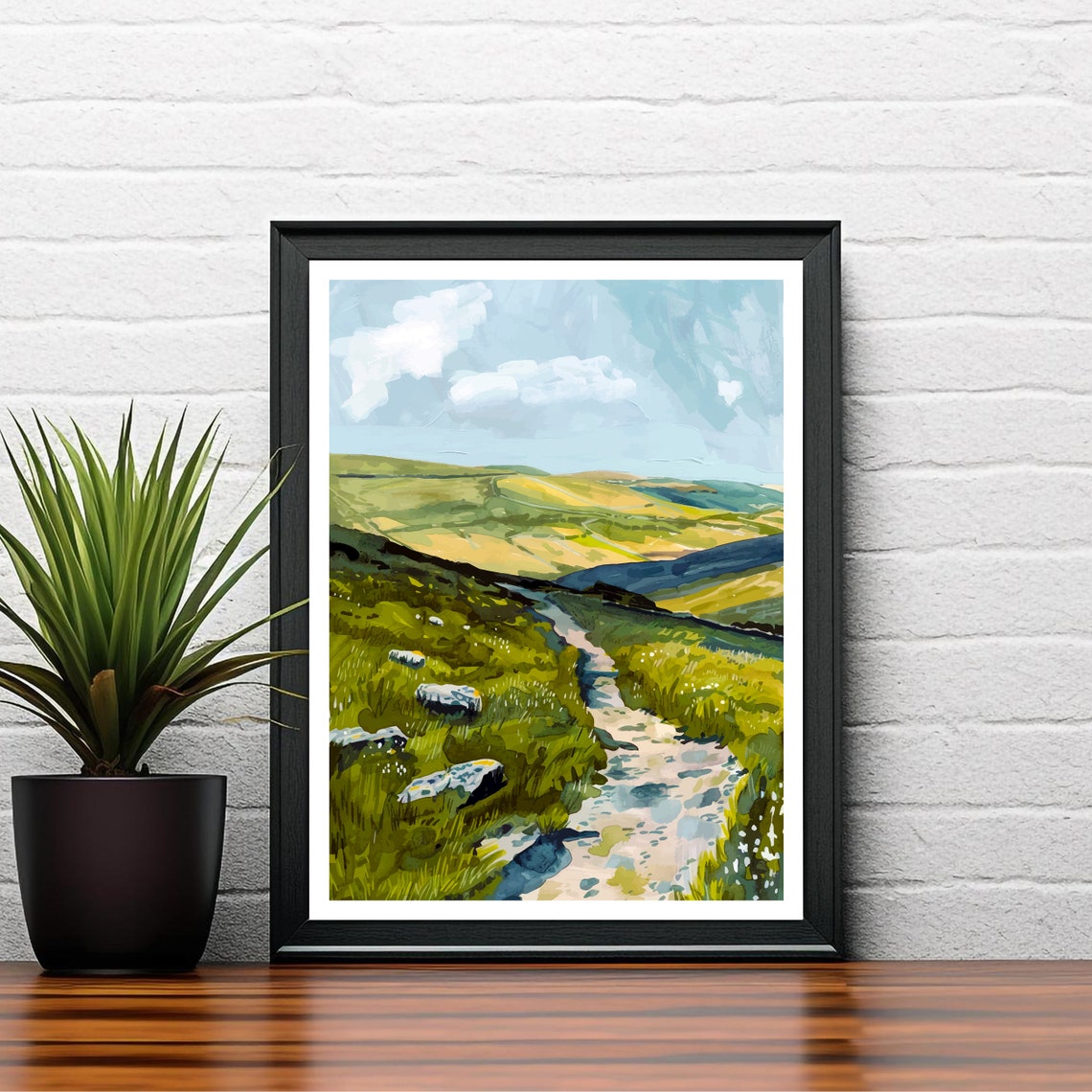 Preseli Hills Wales Scenic Moorland Stone Path Landscape Poster - Image 2