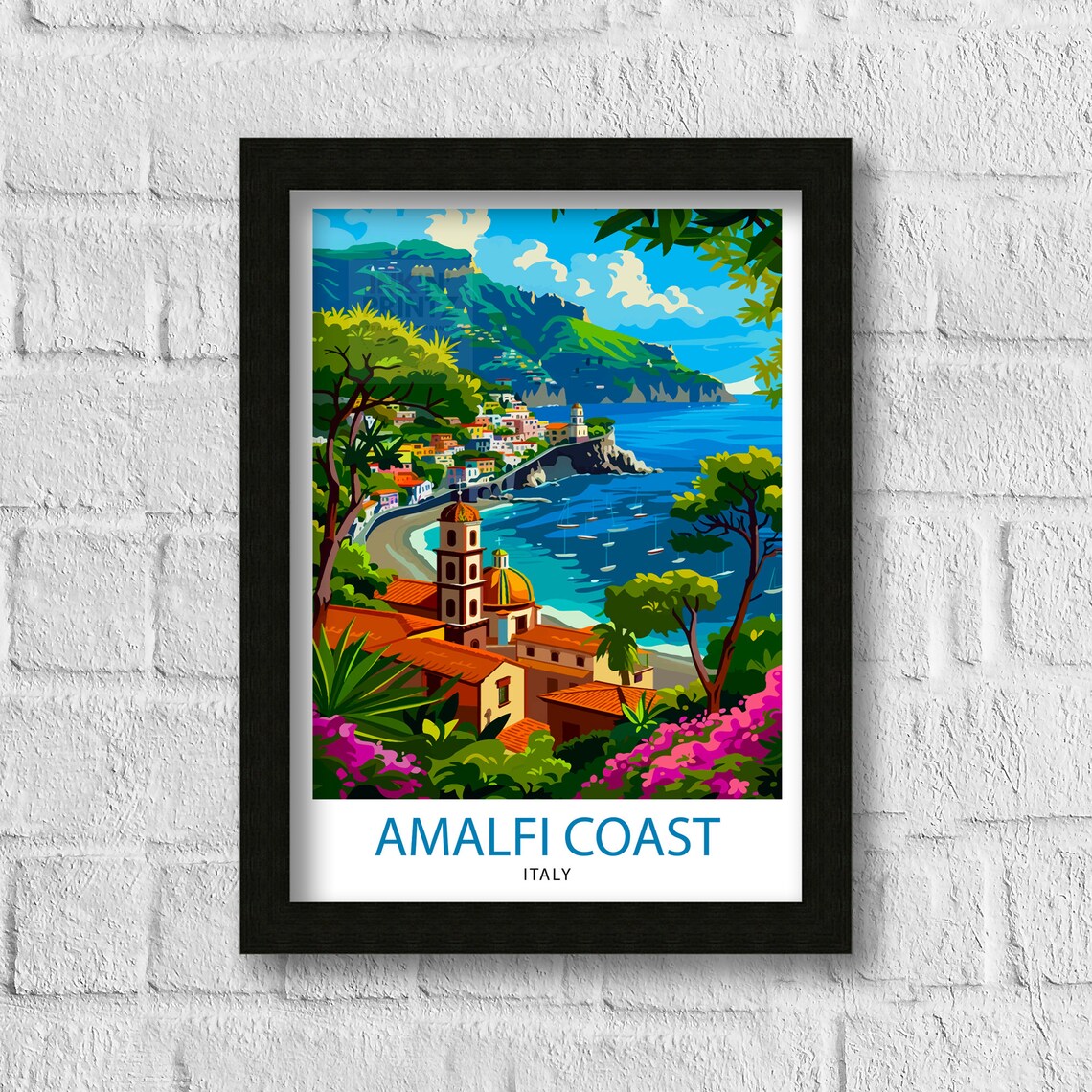 Amalfi Coast Italy Travel Poster, Wall Decor - Image 3