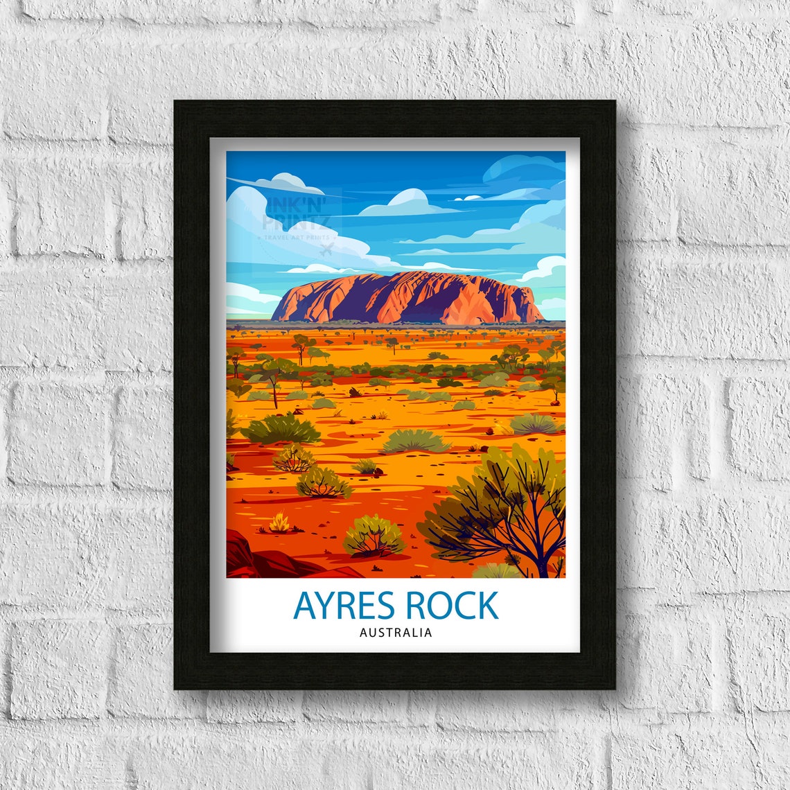 Ayres Rock Australia Red Desert Outback Landmark Travel Poster - Image 3