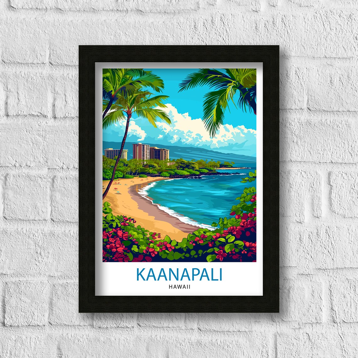 Kaanapali Beach Hawaii Beach House Decor Poster - Image 3