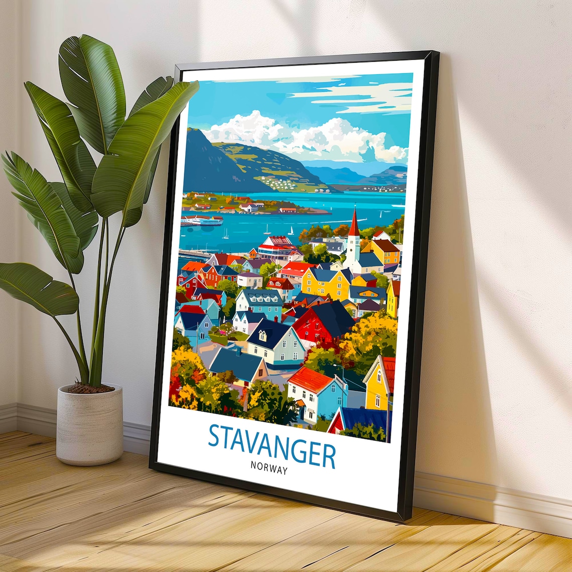 Stavanger Norway Travel Poster, Home Decor Print - Image 3