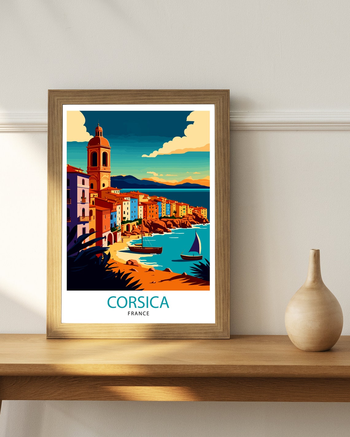 Corsica France Travel Print Corsica Wall Art Corsica Home Decor Corsica Illustration Travel Poster Corsica Gift France Home Decor - Image 2