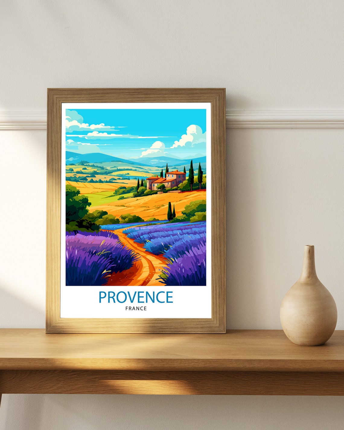 Provence France Travel Print Provence Wall Decor Provence Home Living Decor Provence France Illustration Travel Poster Gift For Provence - Image 3