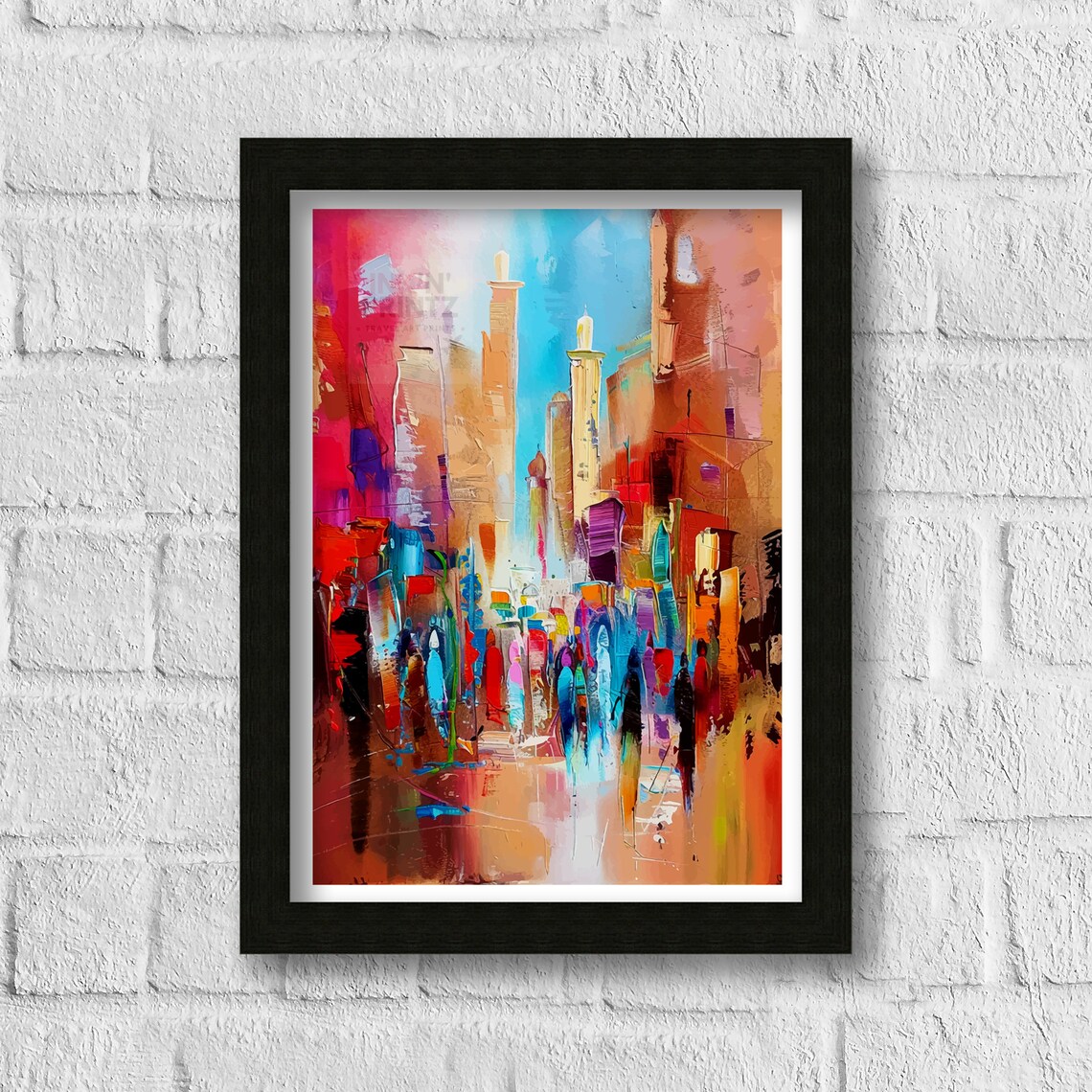 Marrakesh Abstract Art Print Moroccan Mosaic Patterns Colorful Souk Illustration Desert Palette Wall Decor Vibrant Medina Artwork Cultural - Image 3