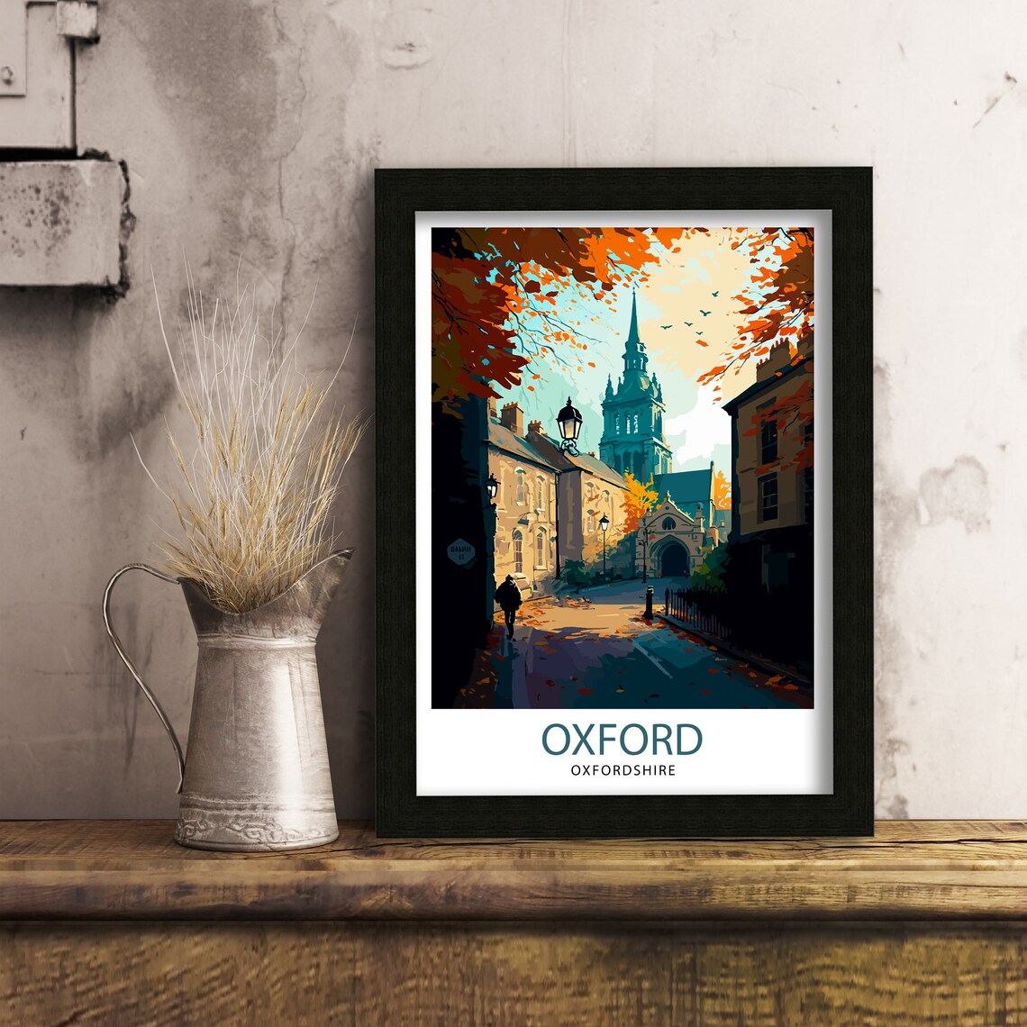 Oxford England Illustration Travel Poster - Image 3