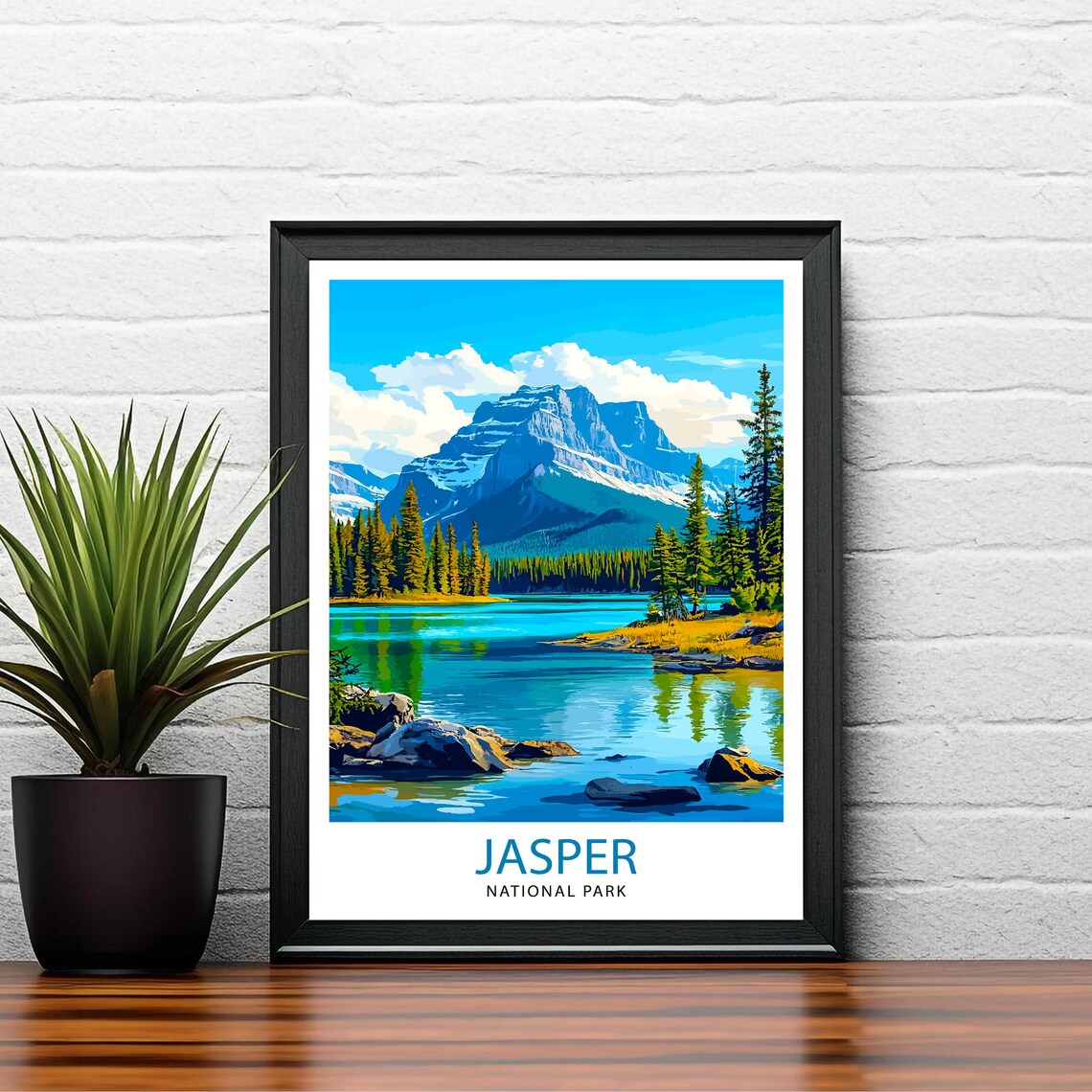 Jasper National Park Canada Travel Poster, Canadian Art - Image 2