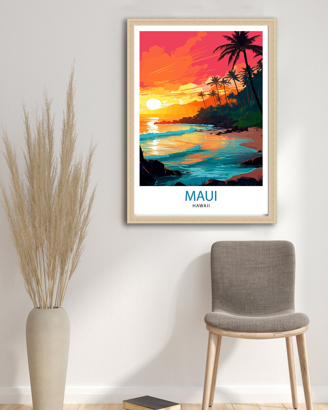 Maui Hawaii Travel Poster, Tropical Island Art - Image 2