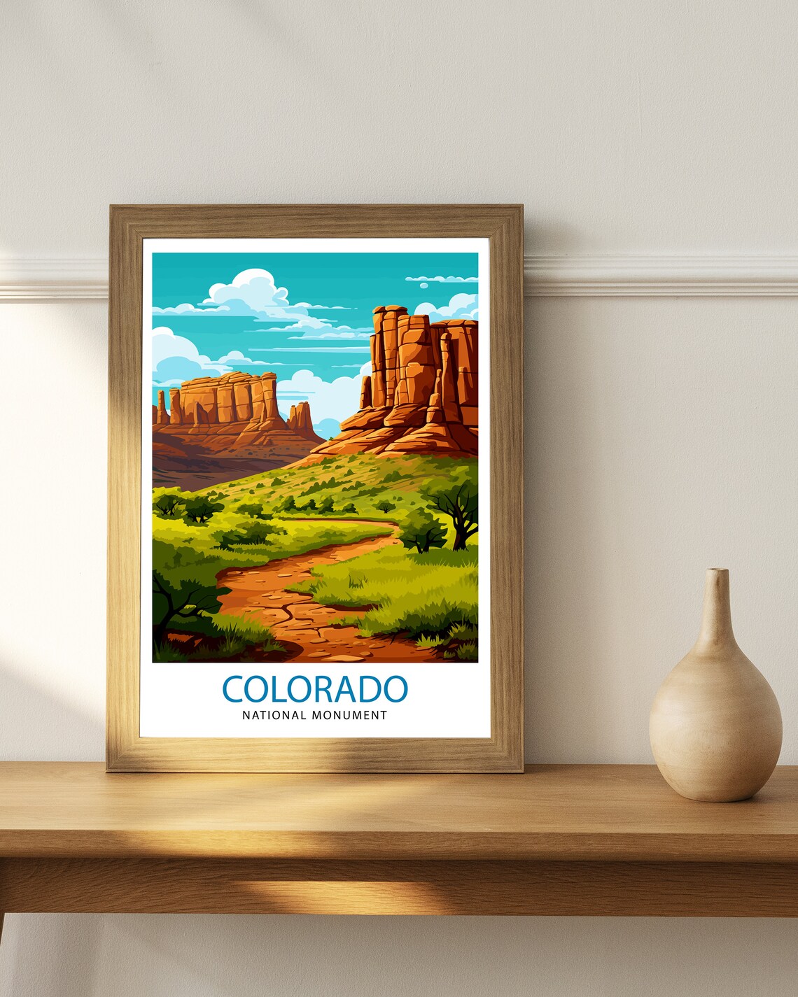 Colorado National Monument Travel Print Colorado Wall Decor National Park Poster Colorado Landscape Print Rocky Mountain Travel Art - Image 3