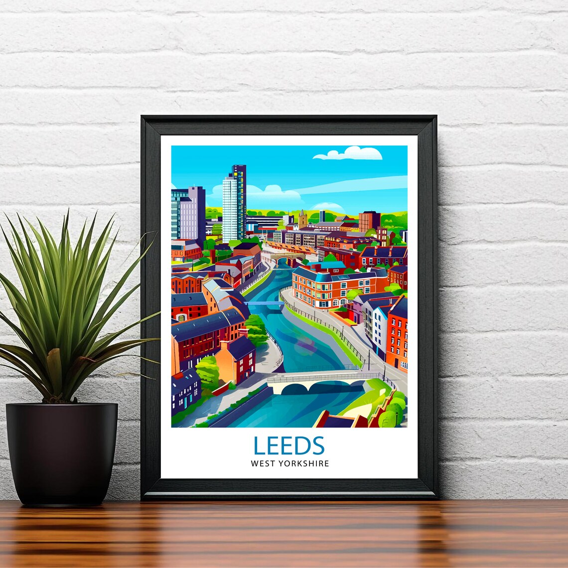 Leeds England Travel Poster, UK City Wall Decor - Image 2