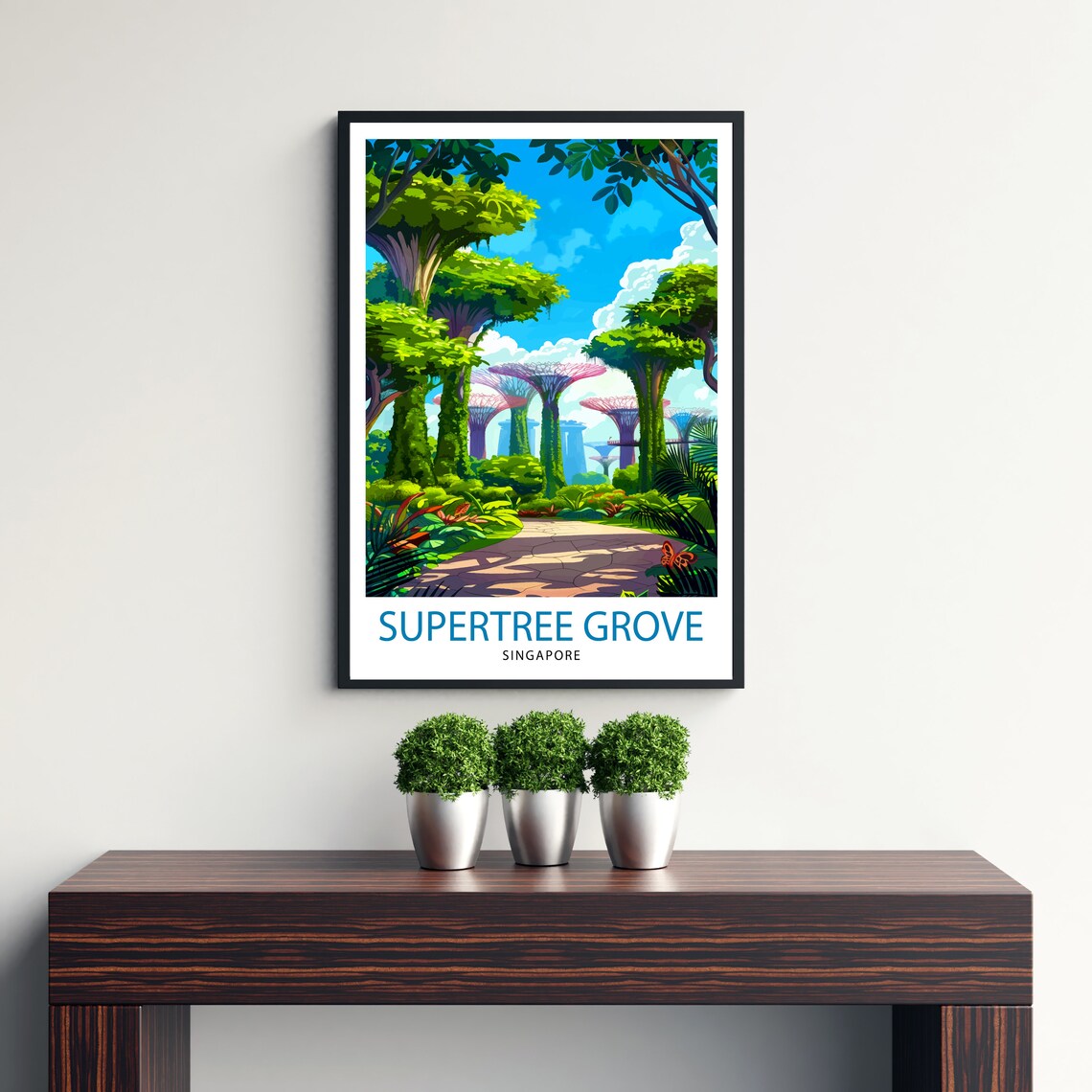 Supertree Grove Singapore Travel Poster, Travel Art - Image 3